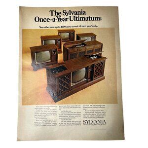 Vintage Sylvania Ad 1970s Color TV Gibraltar Chassis Full Page Original Vintage